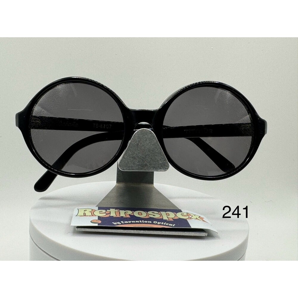 Vintage Refurbished Sunglasses | Round Plastic Frame Grey Lenses Retro 1960’s